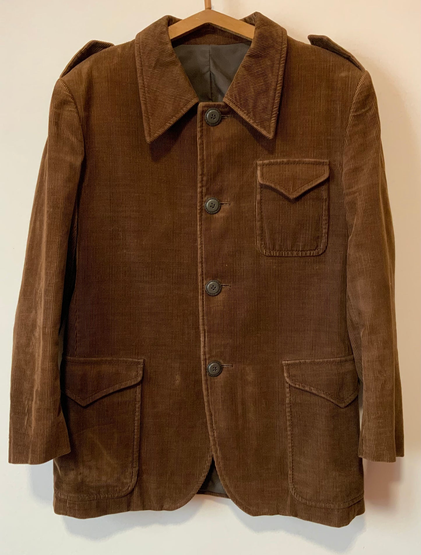 Très belle veste longue en velours côtelé Marron Vintage Authentique