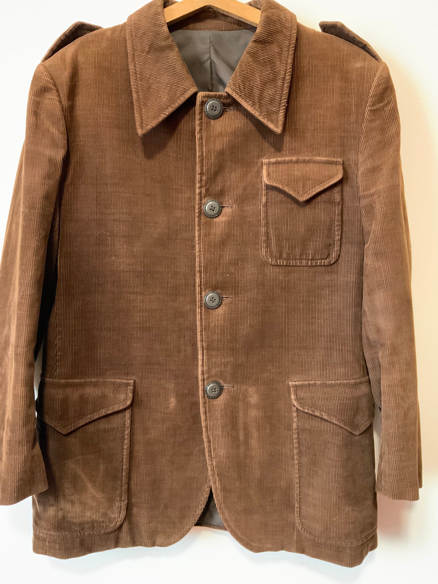 Très belle veste longue en velours côtelé Marron Vintage Authentique