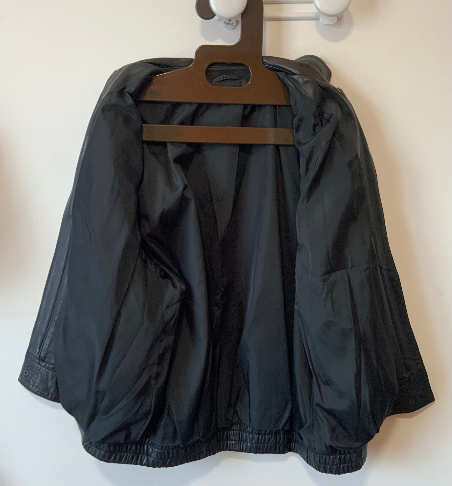 Blouson Cuir Noir Pur Vintage 1980