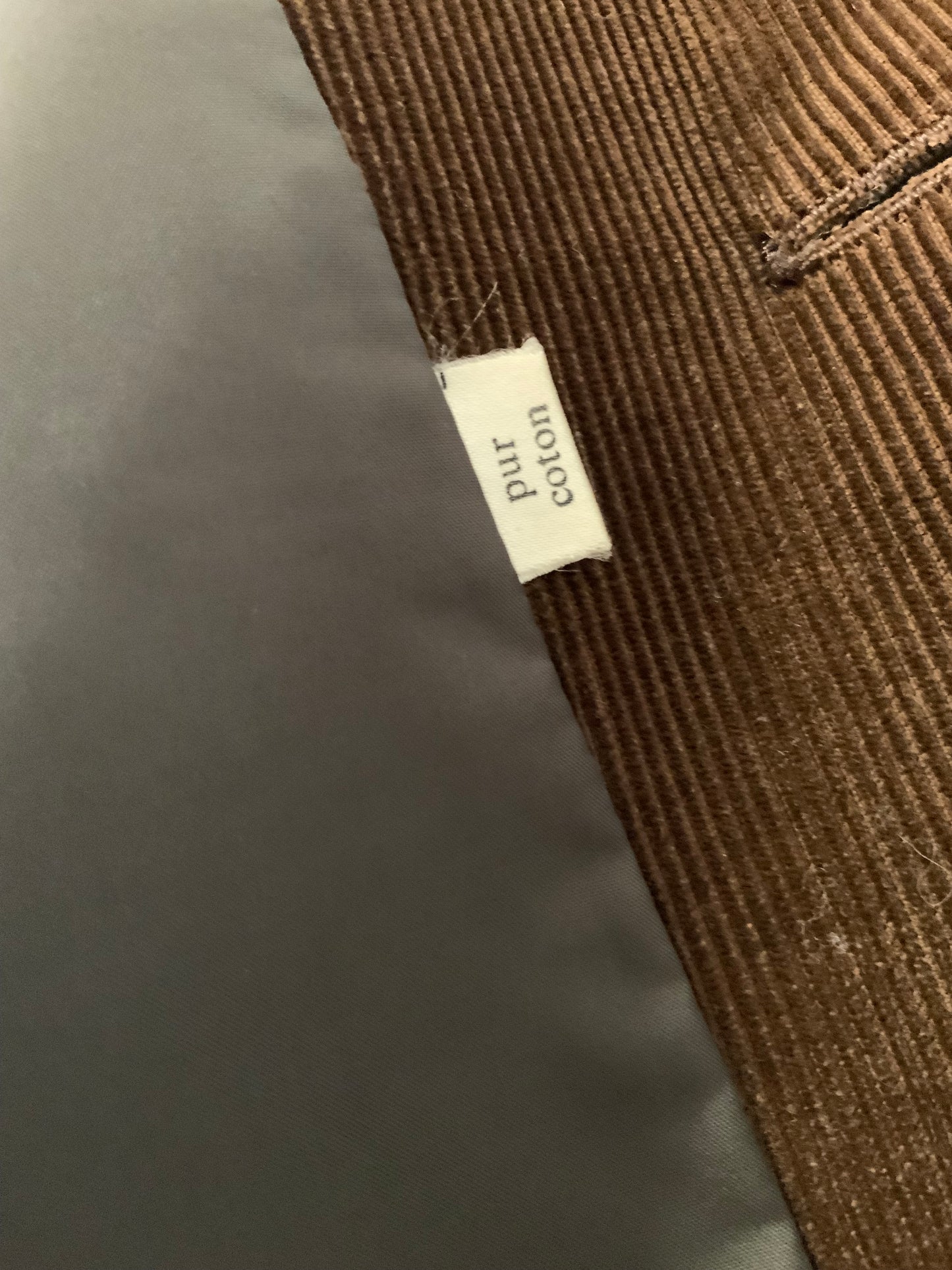 Très belle veste longue en velours côtelé Marron Vintage Authentique