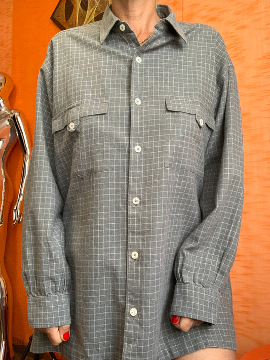 Chemise à carreaux coton Courrèges Vintage