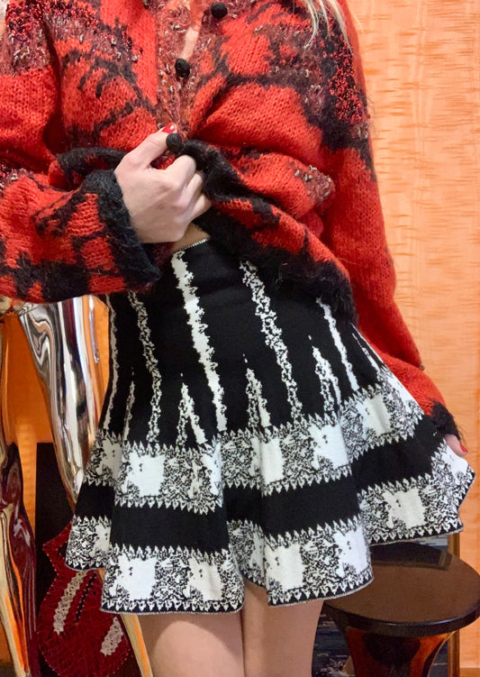 Jupe courte patineuse Vintage 90 à Motifs