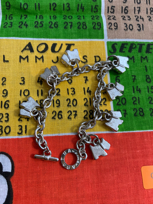 Bracelet Breloques Agatha Paris Argenté Vintage 1990 Les petits chiens