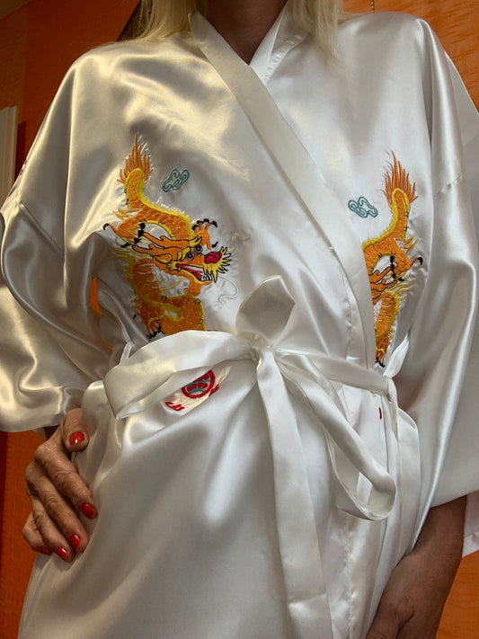 Kimono Chinois dragon brodé Vintage China.
