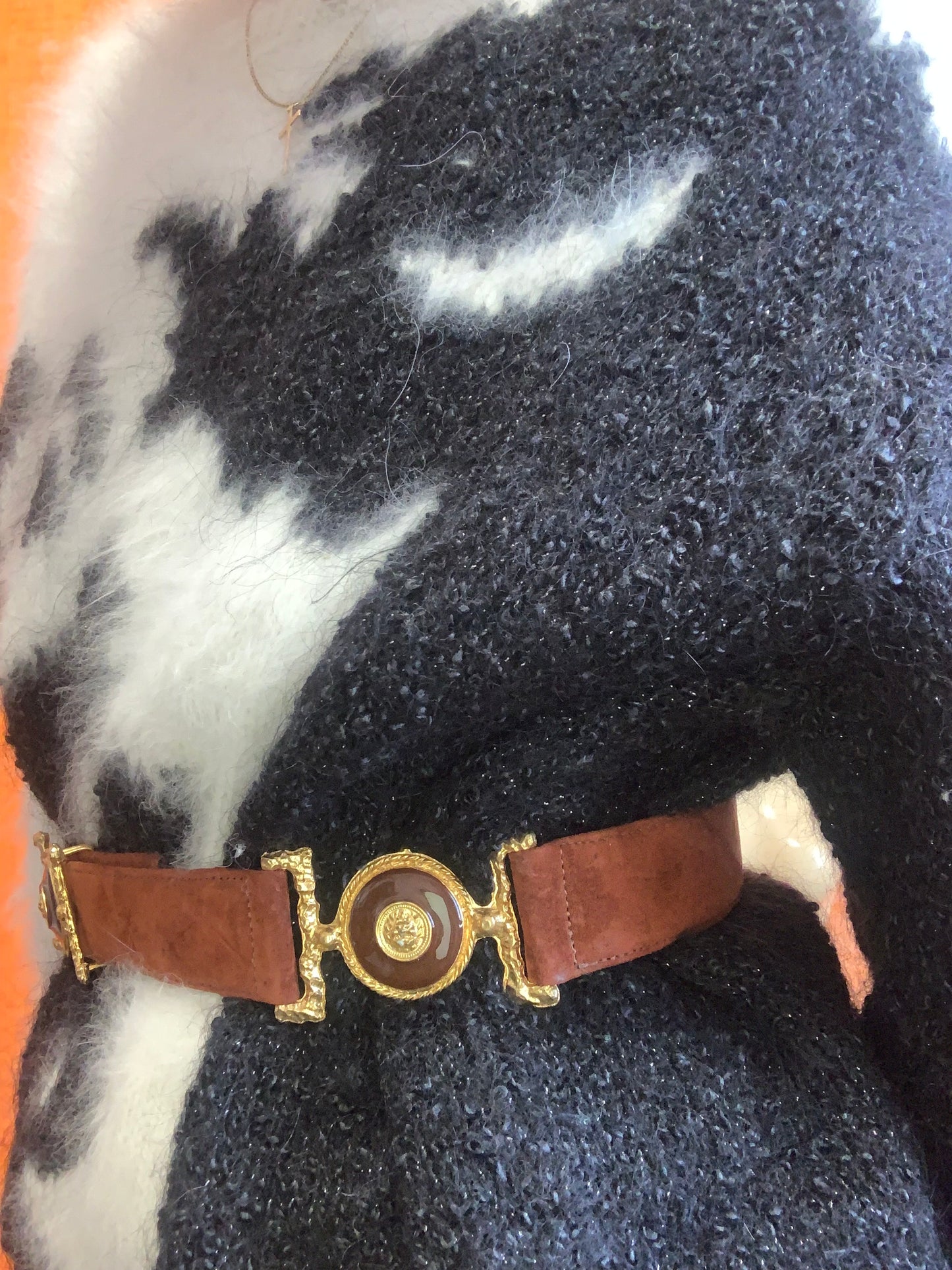 Ceinture DeadStock Daim Marron Vintage Chic L.Eiffel France