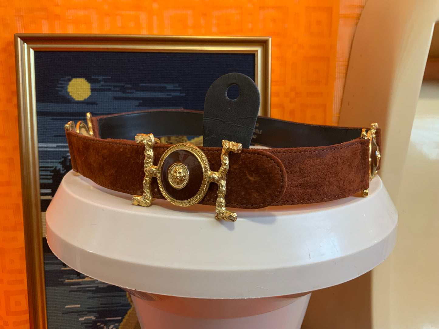 Ceinture DeadStock Daim Marron Vintage Chic L.Eiffel France