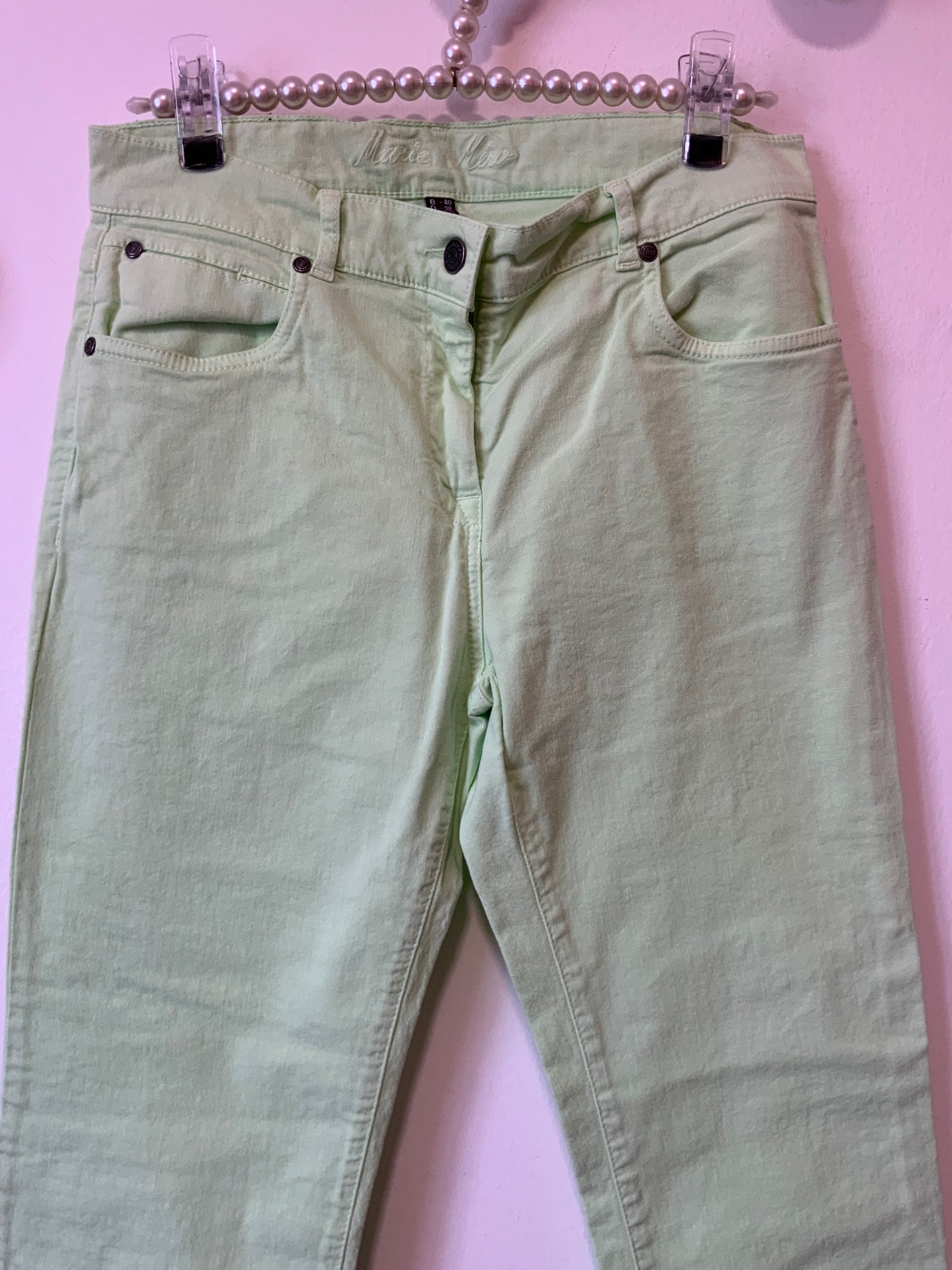 Jean vert Marie Mero denim taille haute
