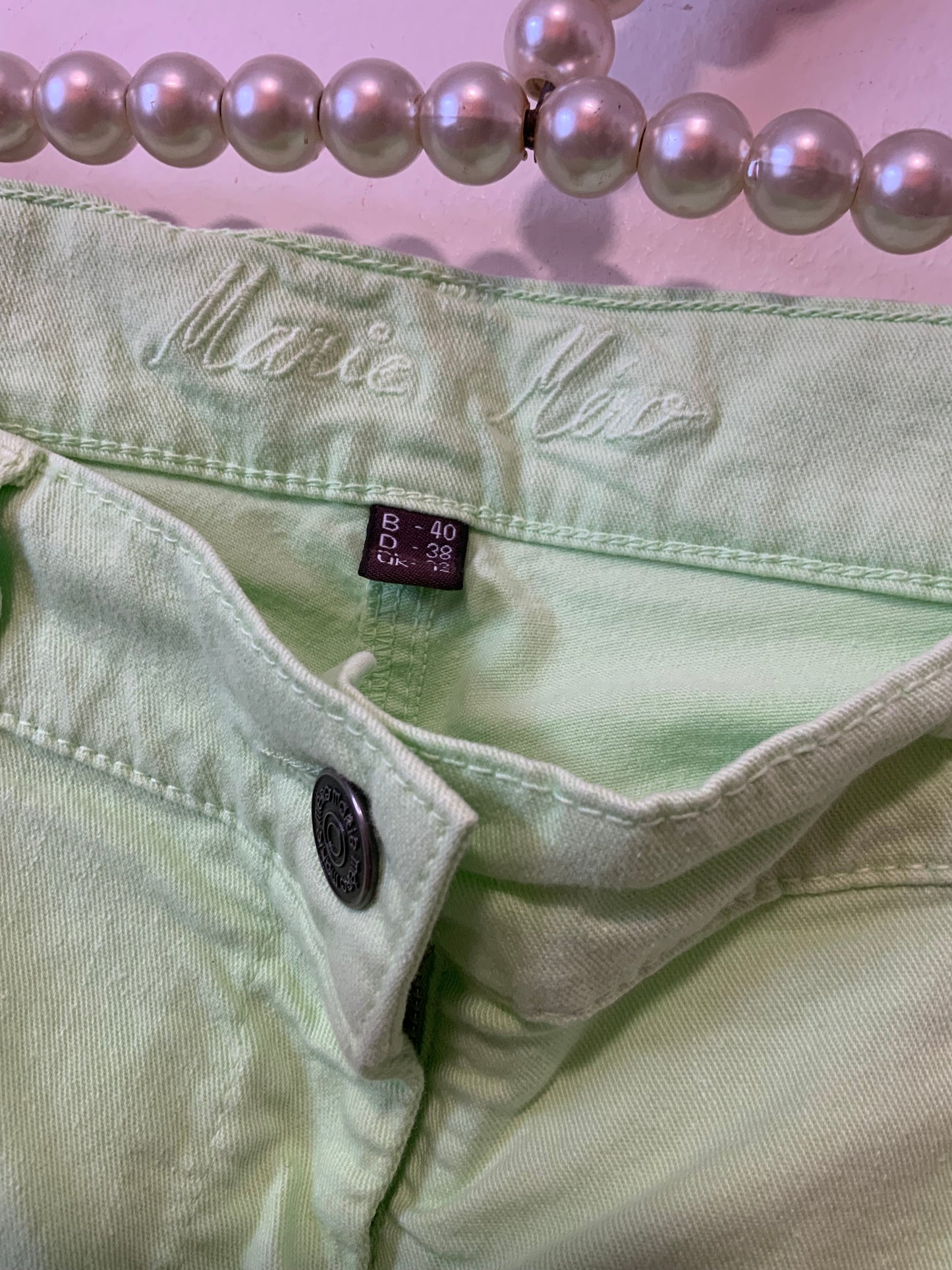 Jean vert Marie Mero denim taille haute