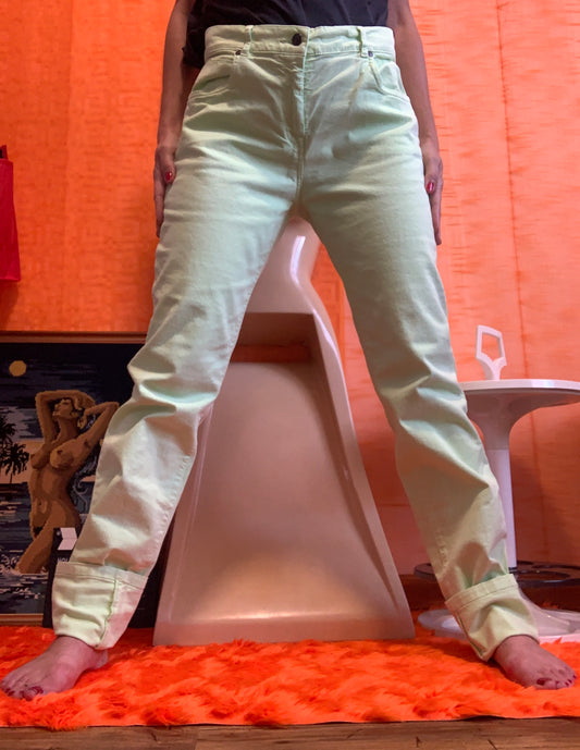 Jean vert Marie Mero denim taille haute