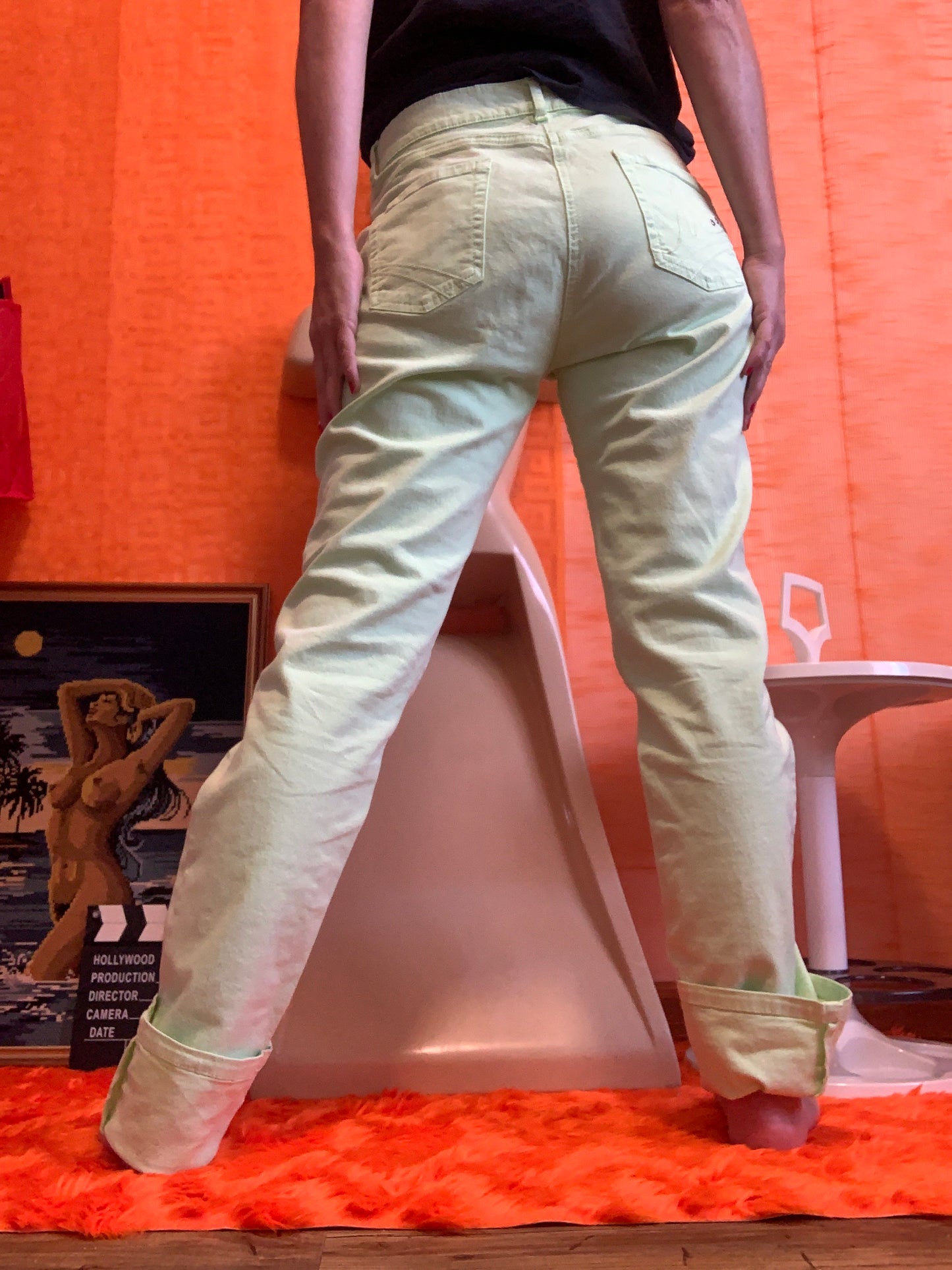 Jean vert Marie Mero denim taille haute