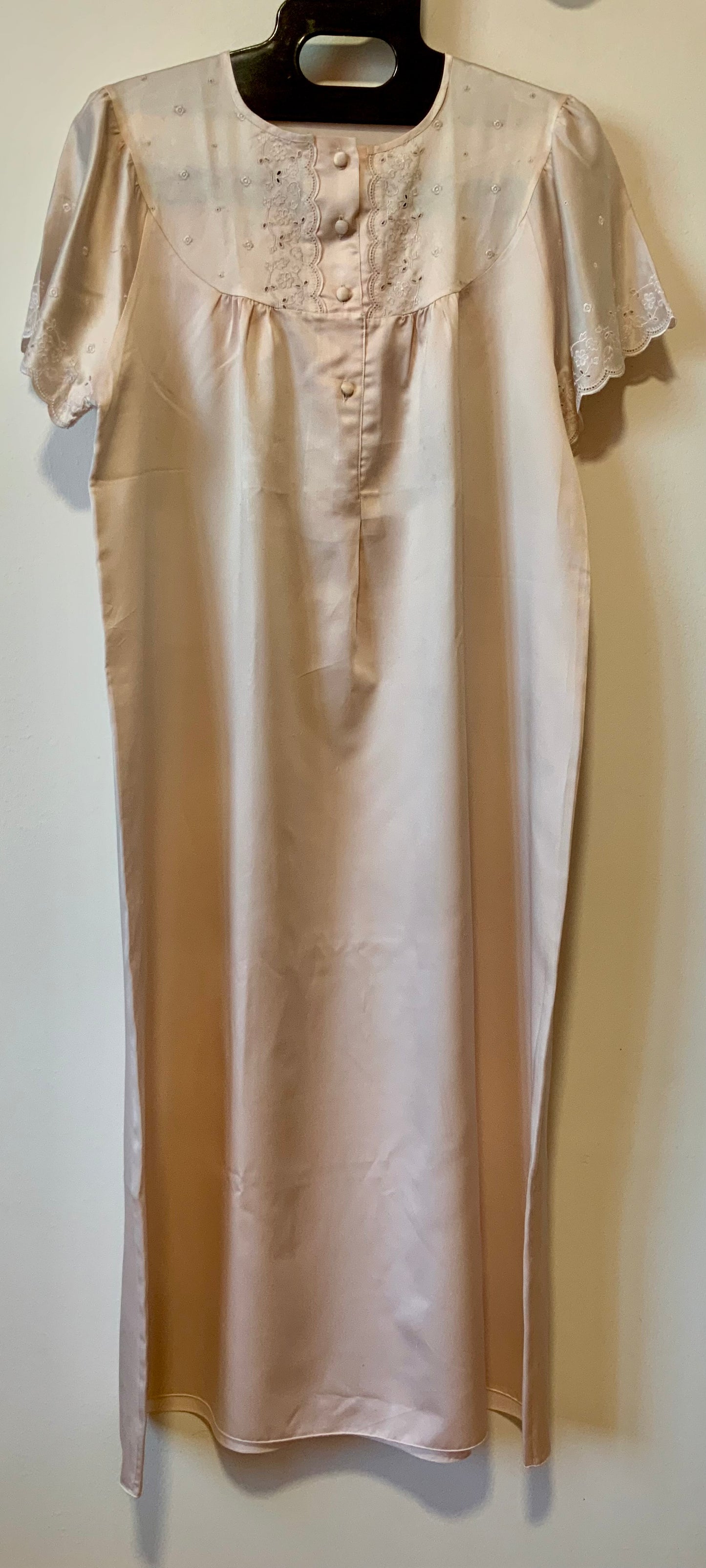 Ensemble de nuit Vintage satin rose pâle France