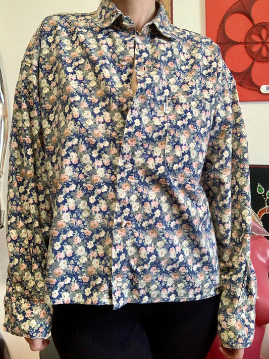 Chemise Naf Naf à Fleurs Vintage 1990 Coton