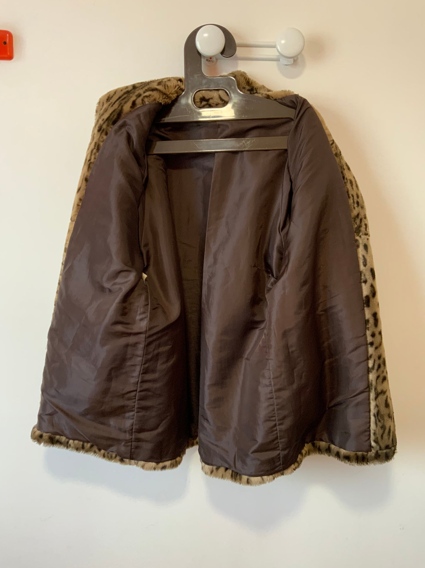 Superbe manteau fausse fourrure Léopard Vintage 1980