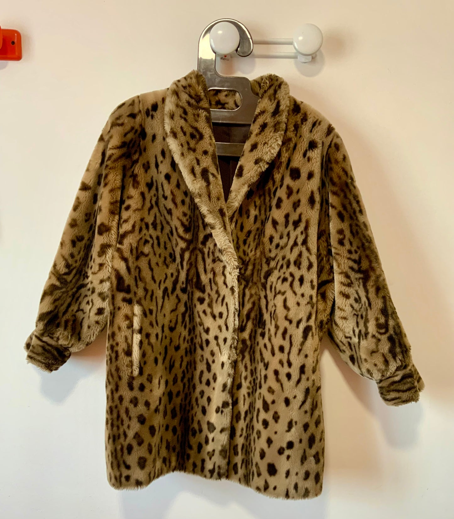 Superbe manteau fausse fourrure Léopard Vintage 1980