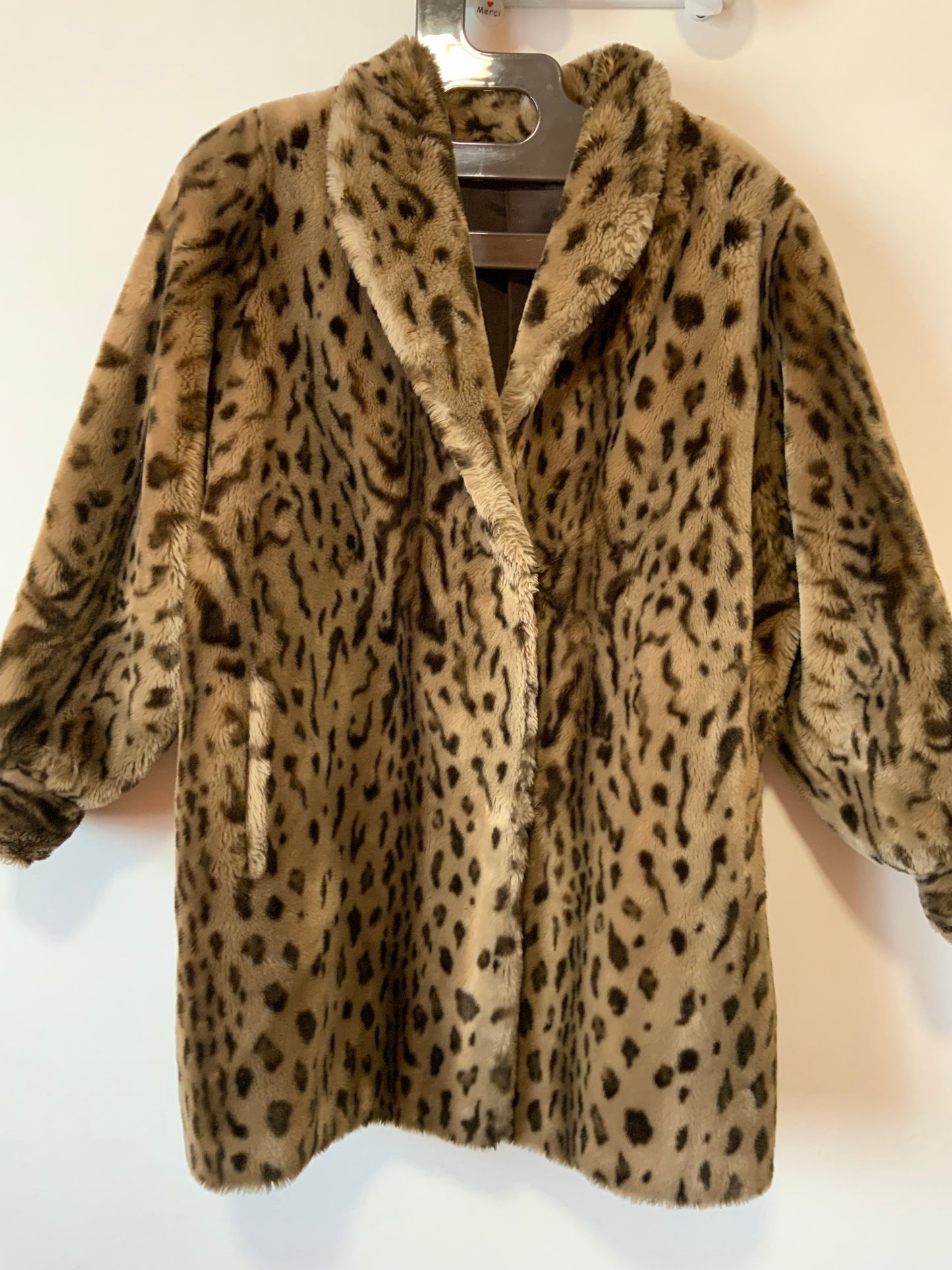 Superbe manteau fausse fourrure Léopard Vintage 1980