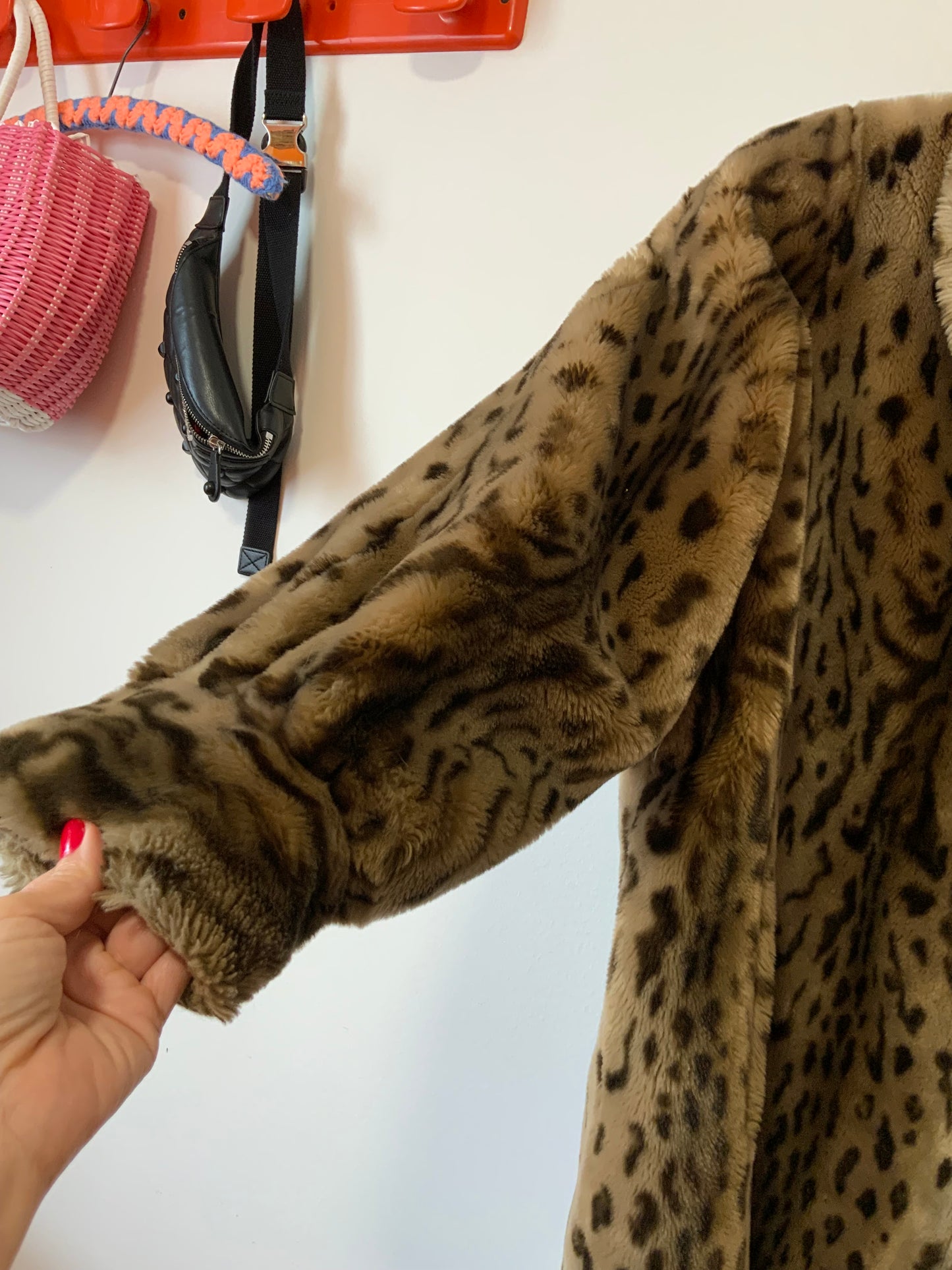 Superbe manteau fausse fourrure Léopard Vintage 1980