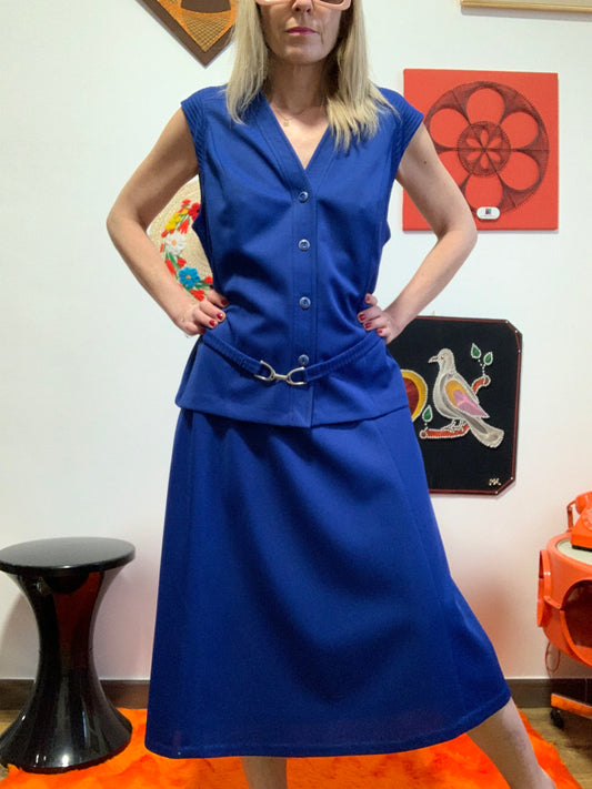 Ensemble Chic Gilet sans manche et jupe Vintage 1970 West Germany 🌼