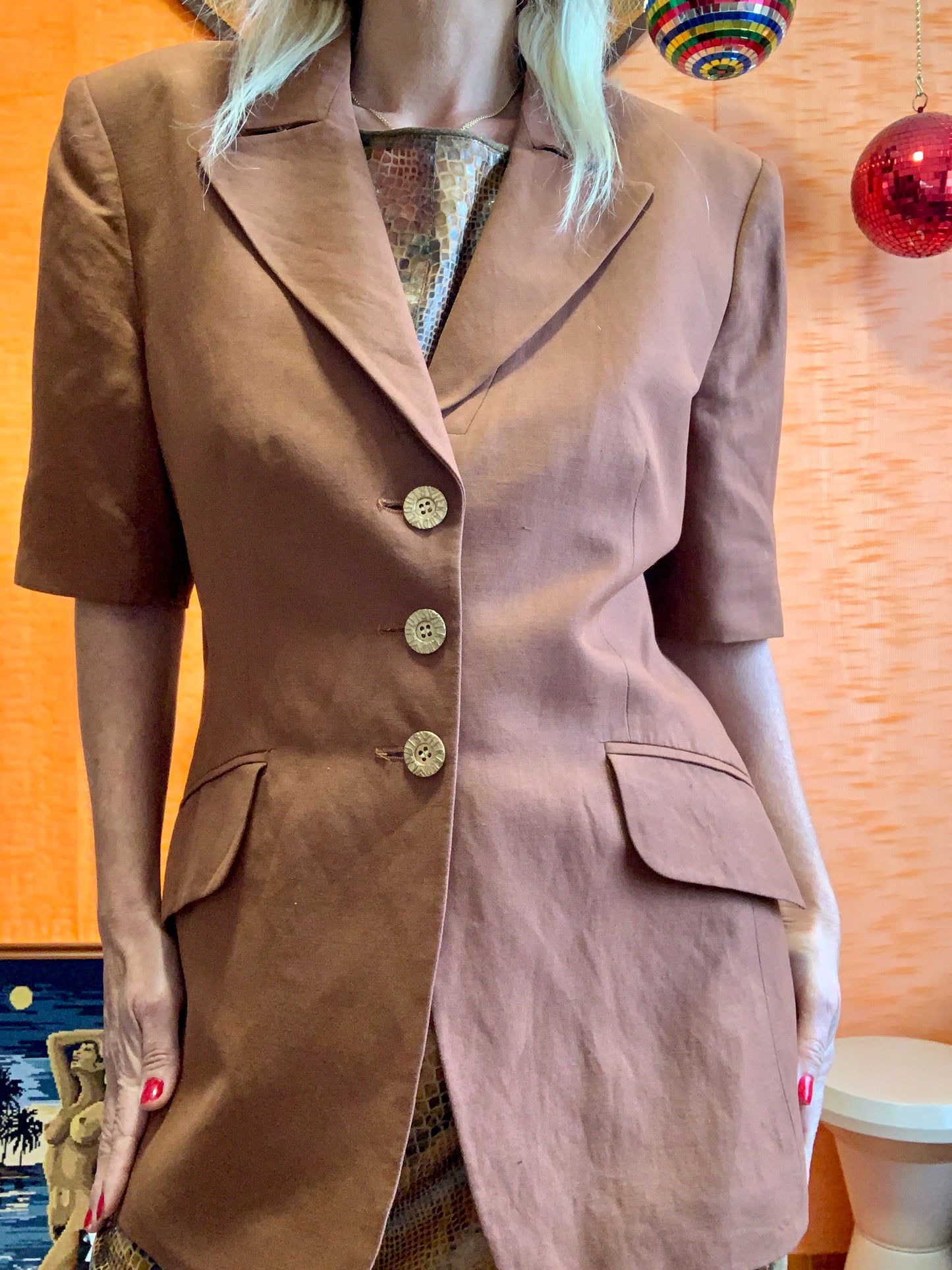 Superbe Veste Louis Feraud Vintage Paris Boutons magnifiques Epaulettes