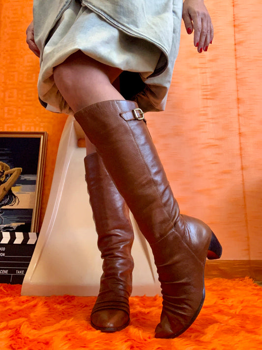 Bottes cuir lacets Vintage Brésil Beautés