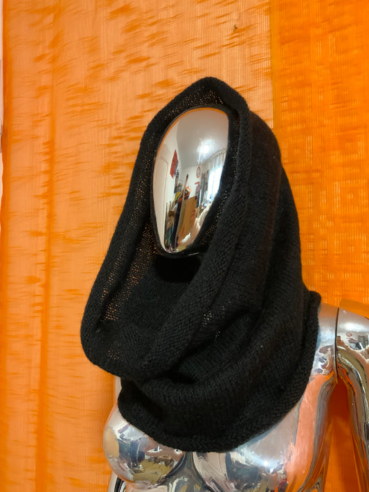 Écharpe Tube Tricot Laine Vintage 1980