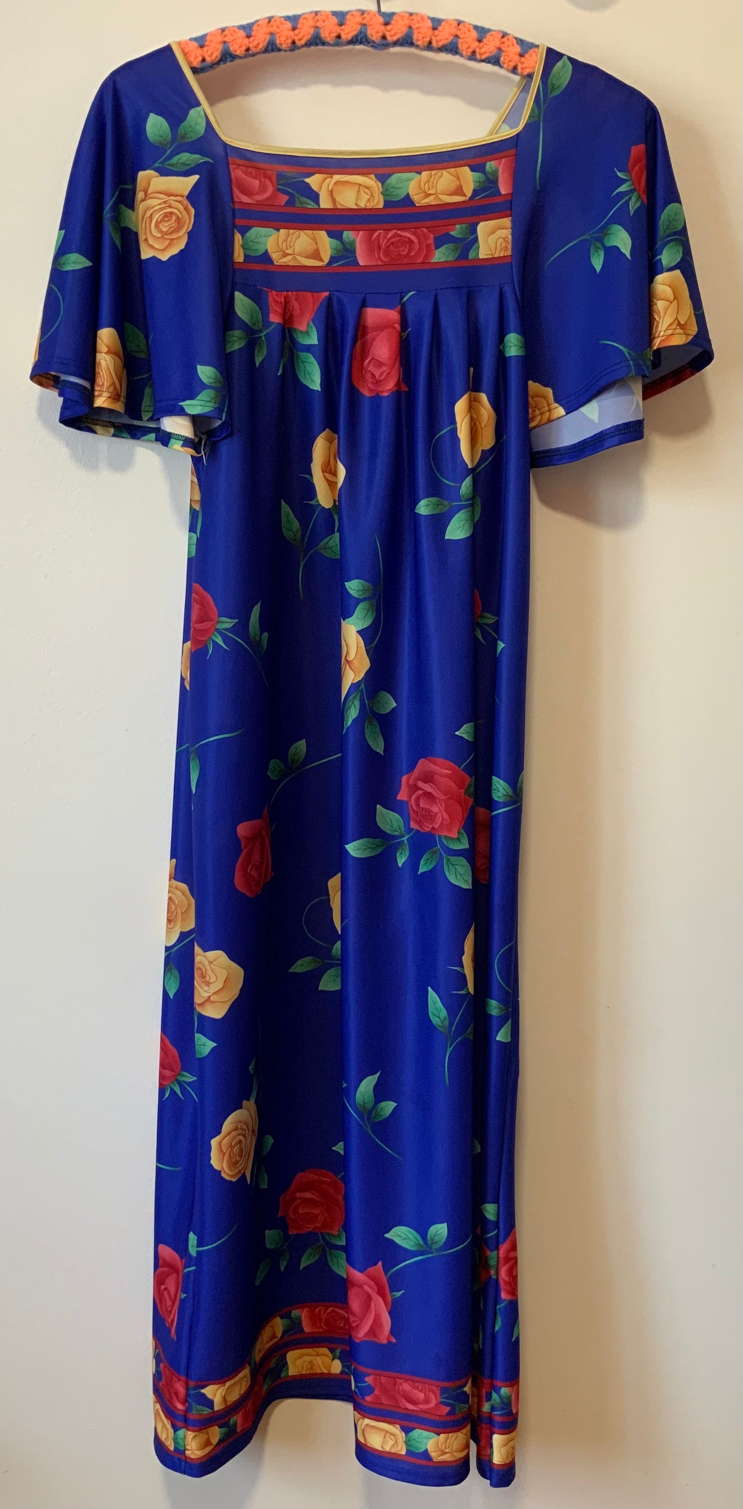 Robe à Fleurs manches papillons Vintage France Original