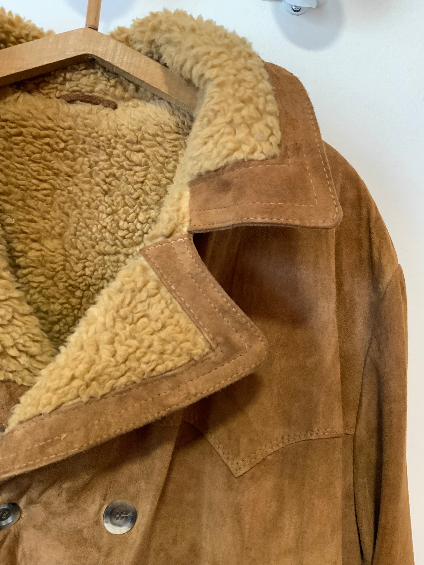 Superbe Canadienne Manteau avec ceinture Daim Pepite Vintage Qualité Fourreur