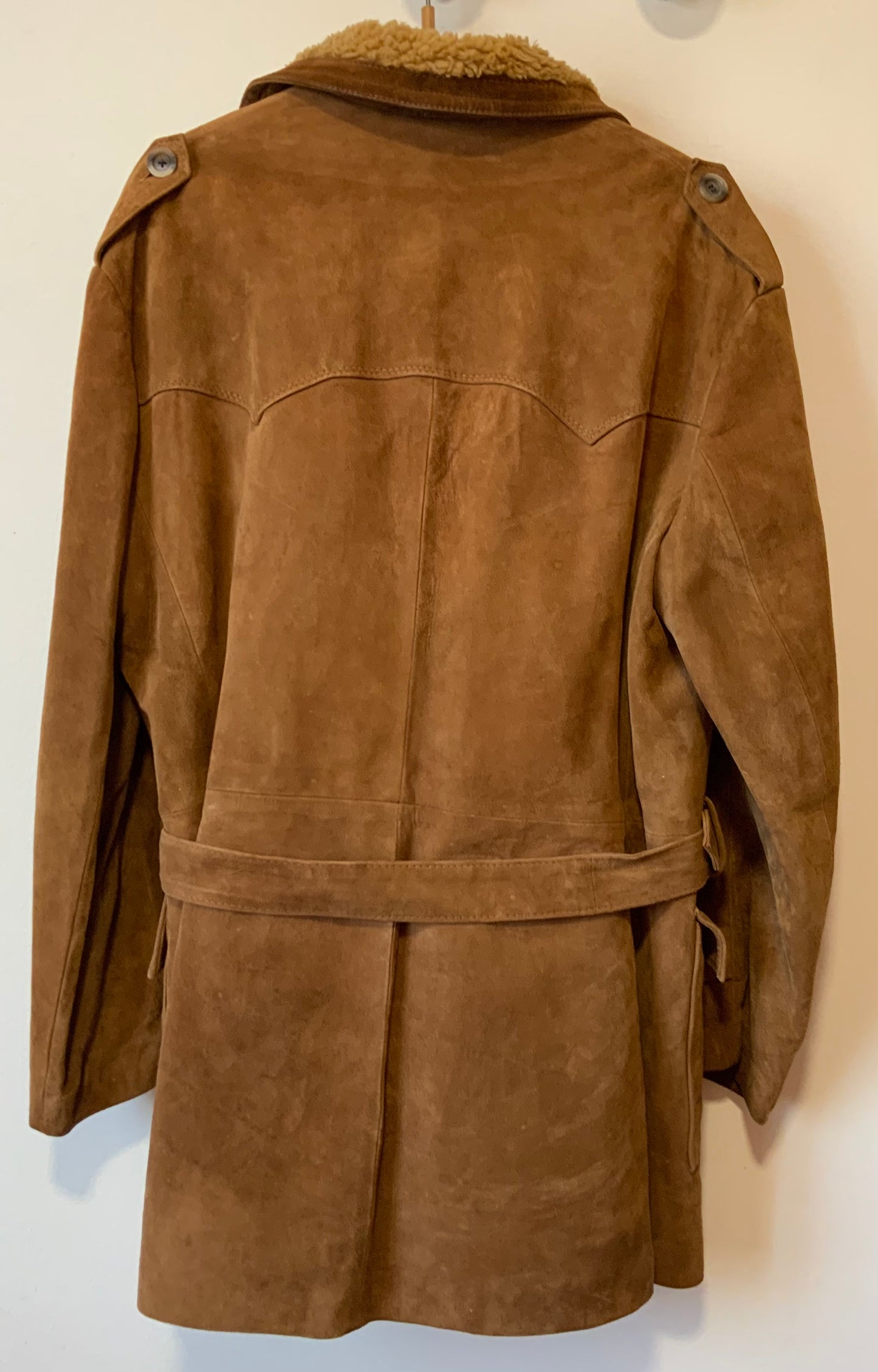 Superbe Canadienne Manteau avec ceinture Daim Pepite Vintage Qualité Fourreur