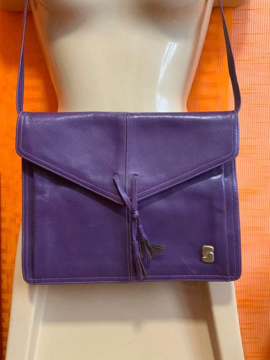 Sac à main Cuir Violet Sabrina Paris Vintage Haut de gamme