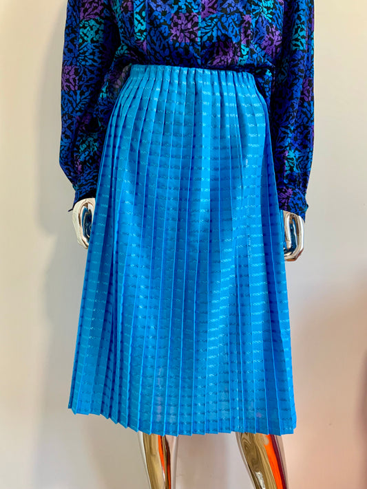 Jupe plissée bleue Vintage 1980/90