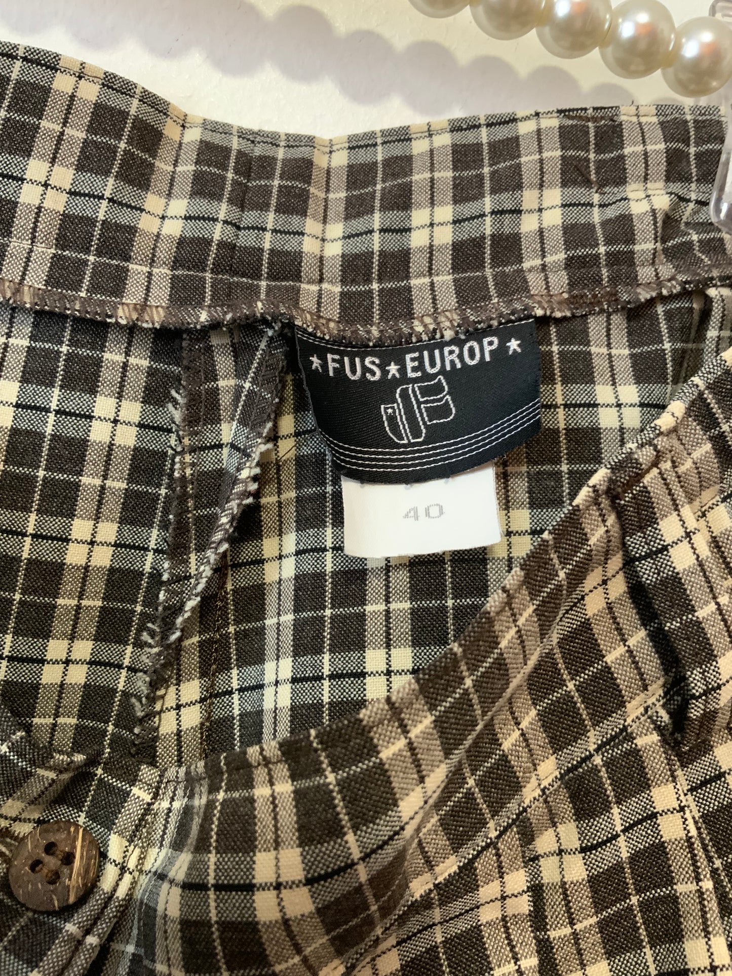 Pantalon à pinces Écossais Tartan Vintage Fus Europe