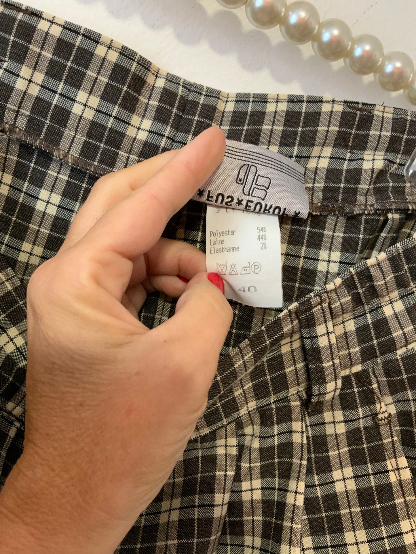 Pantalon à pinces Écossais Tartan Vintage Fus Europe