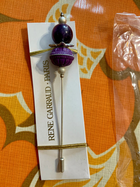 Bijoux Epingle France Paris René Garraud Vintage perle de verre Neuf