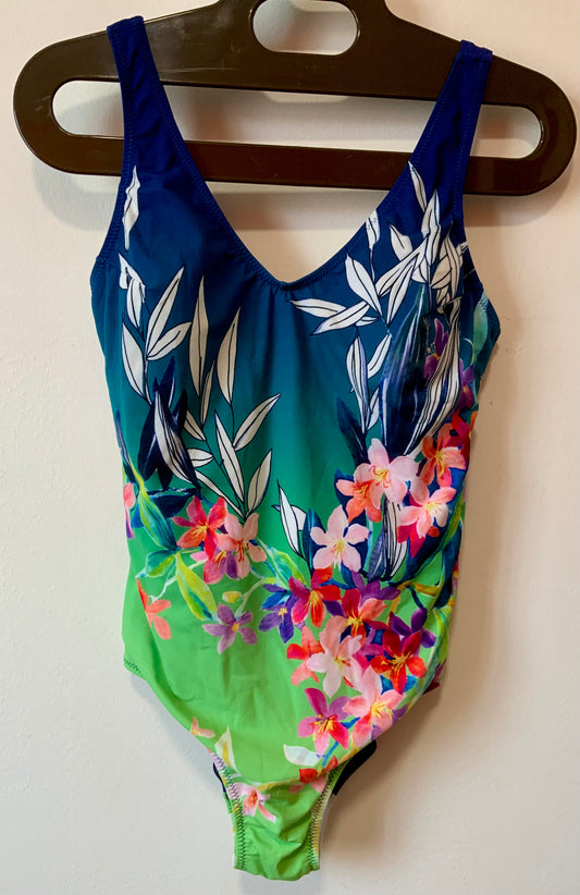 Maillot de bain à fleurs Vintage Forme poitrine 1980