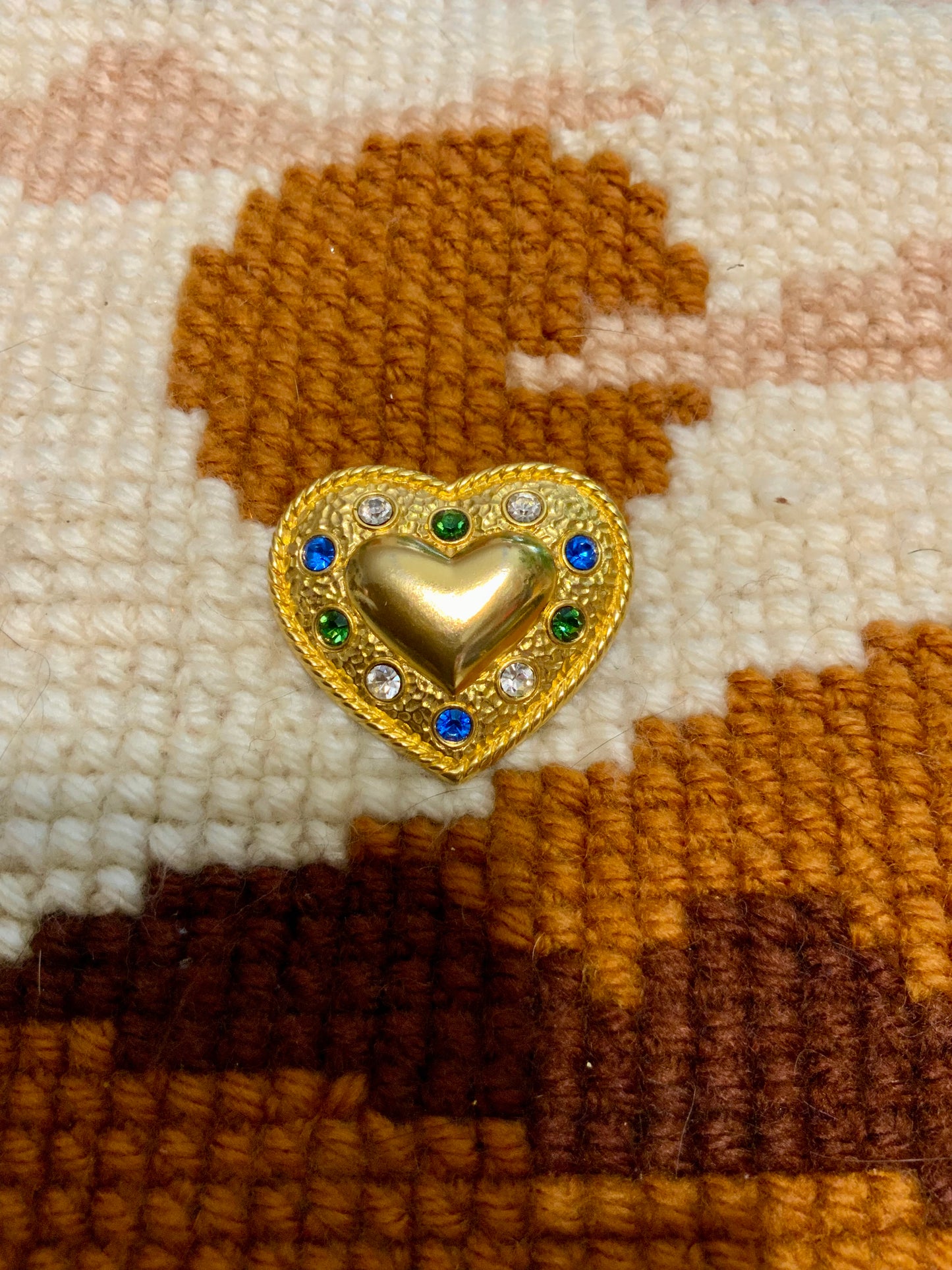 Coeur Broche / Pendentif Vintage Krystel St Martin Paris France