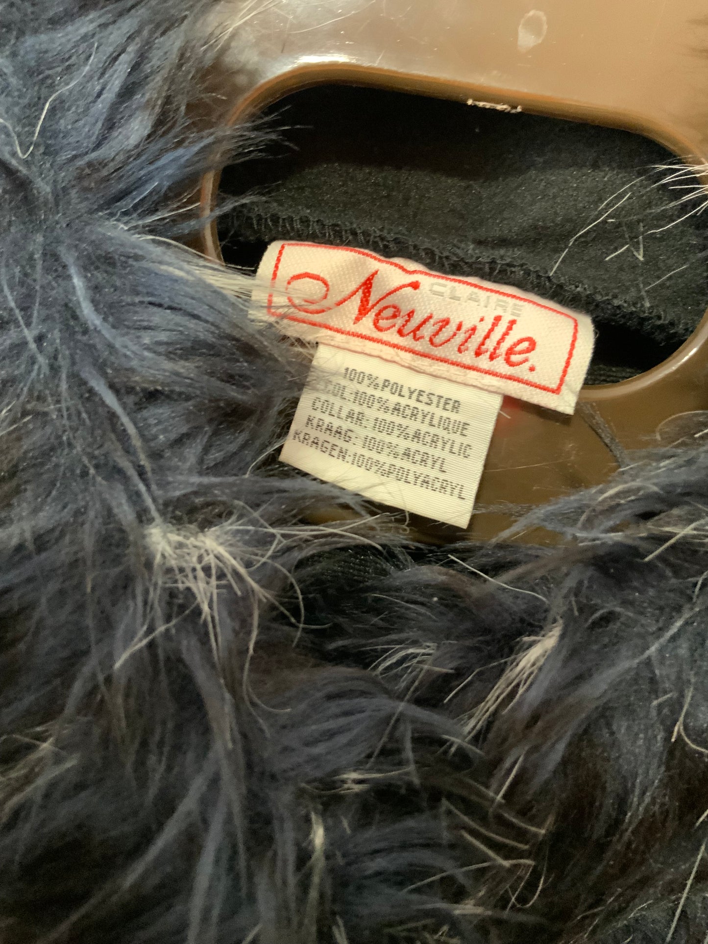 Superbe cape avec col fourrure synthétique Vintage 1980/90