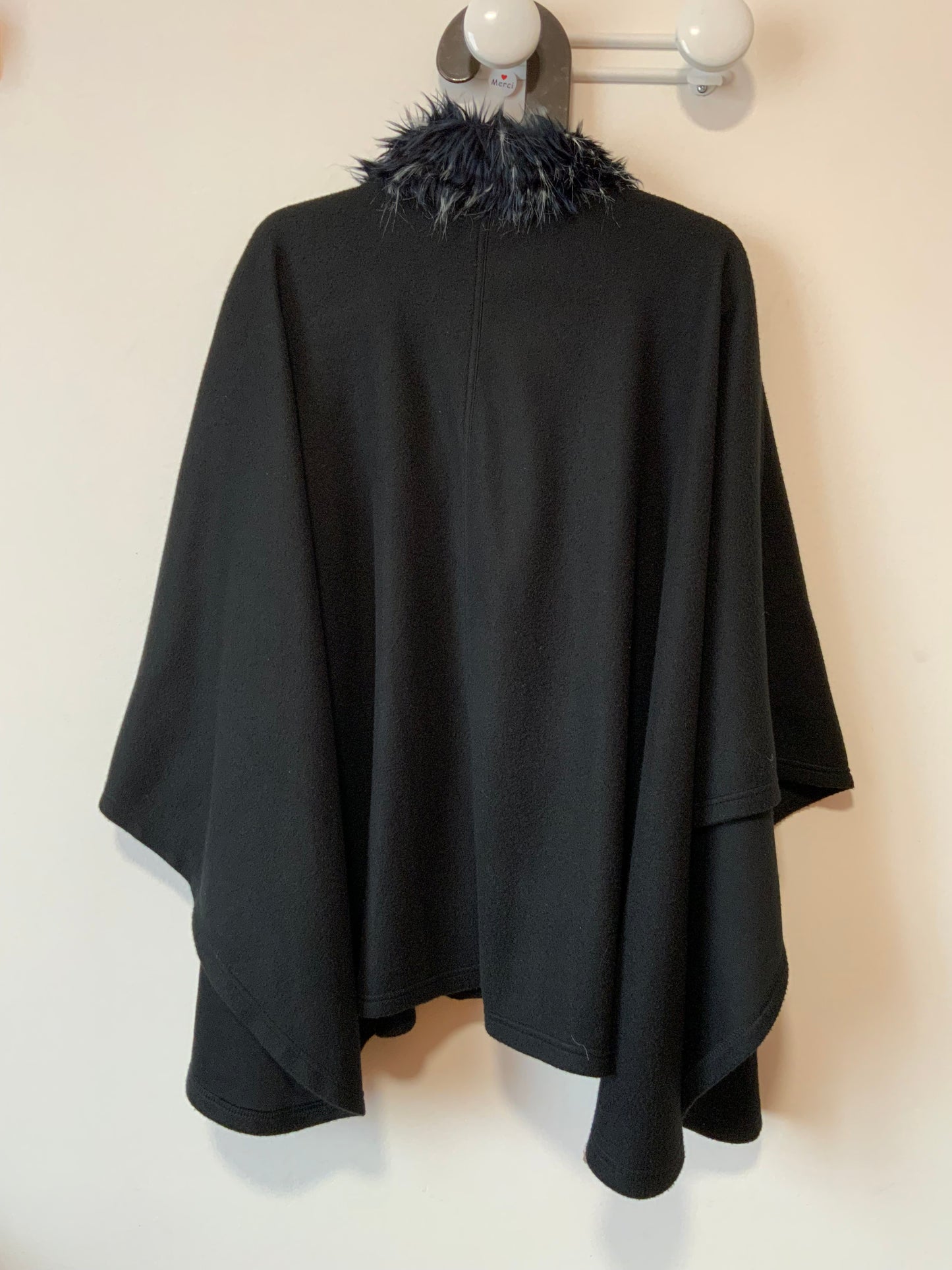 Superbe cape avec col fourrure synthétique Vintage 1980/90