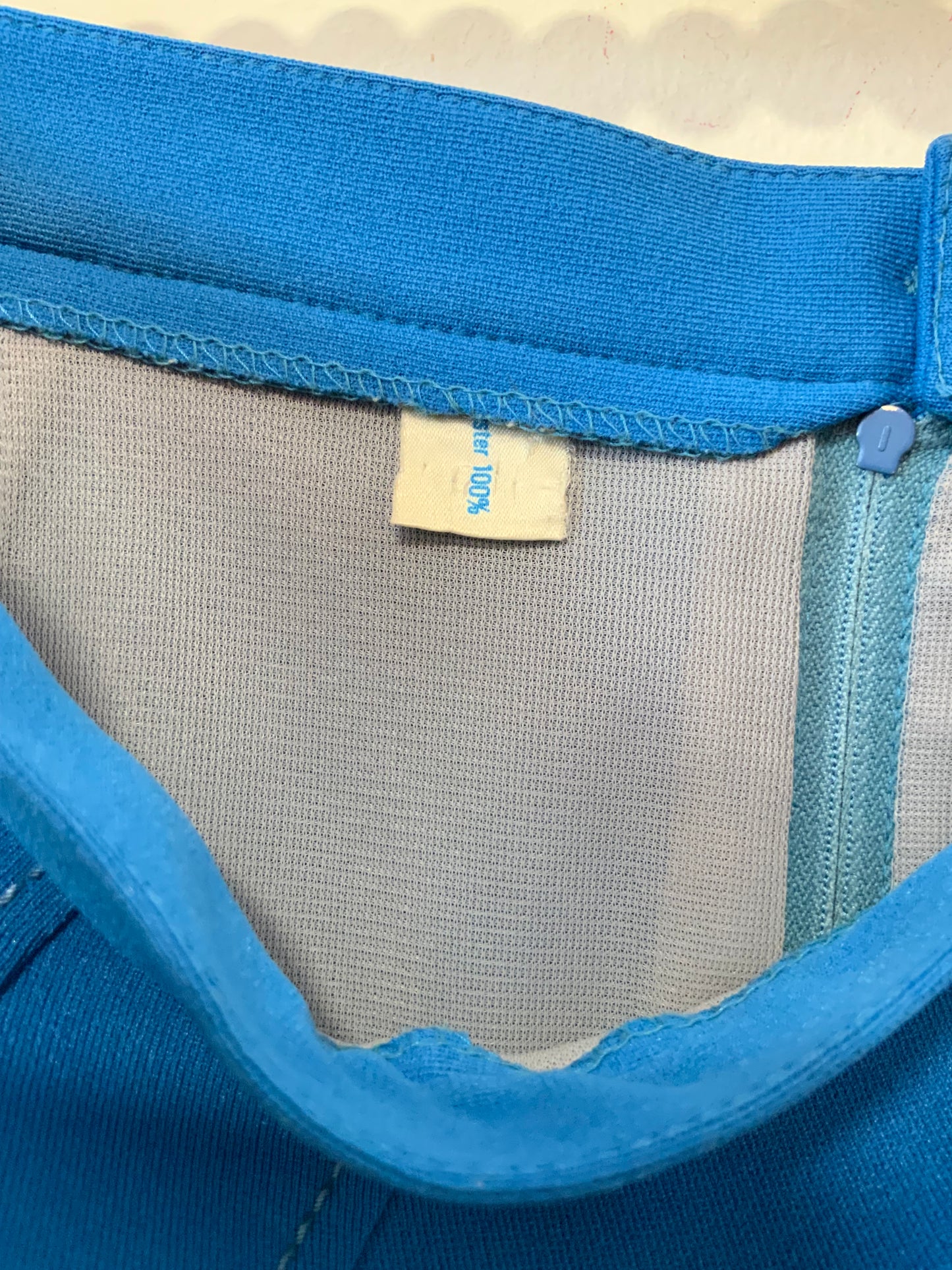 Jupe surpiquée 1980 Bleu Vif Vintage