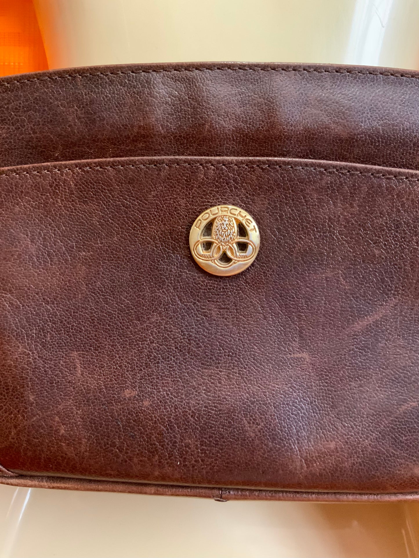 Sac à main Cuir Pourchet Haut de gamme Vintage Chic