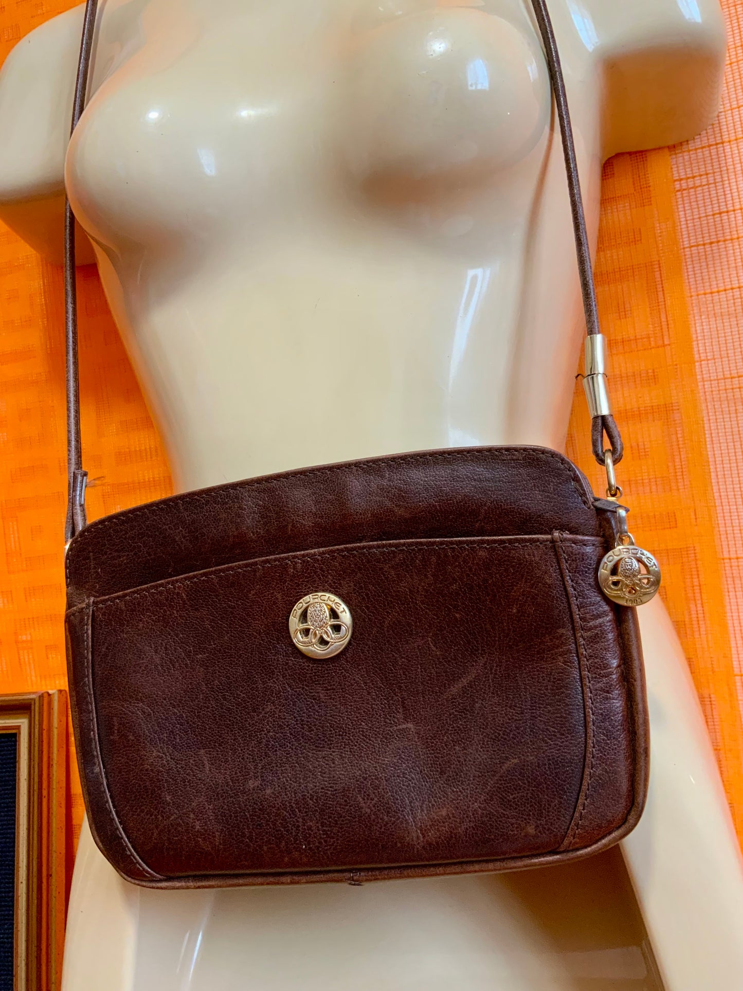 Sac à main Cuir Pourchet Haut de gamme Vintage Chic