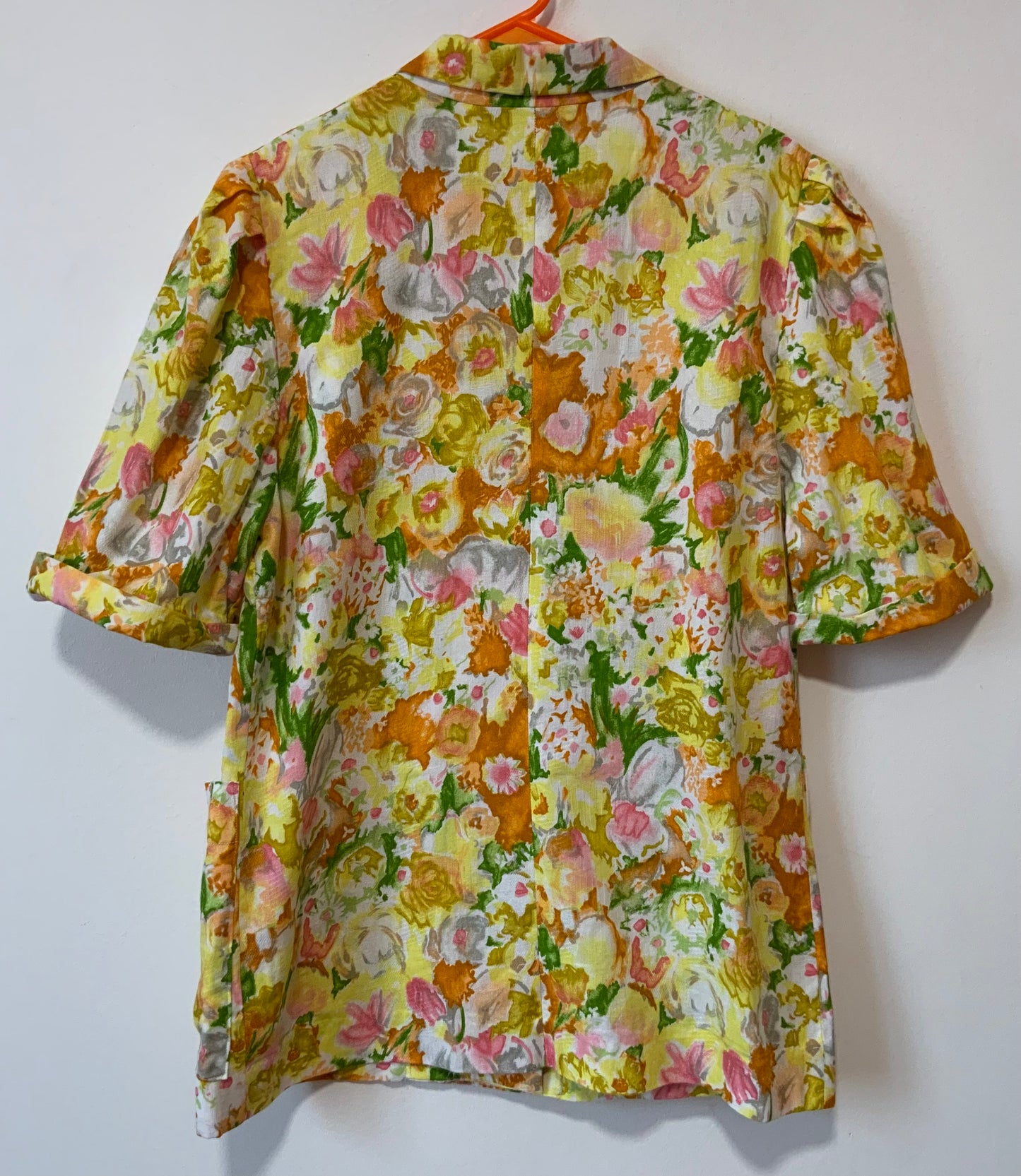 Veste croisée à fleurs faite main Vintage à Volume 1980