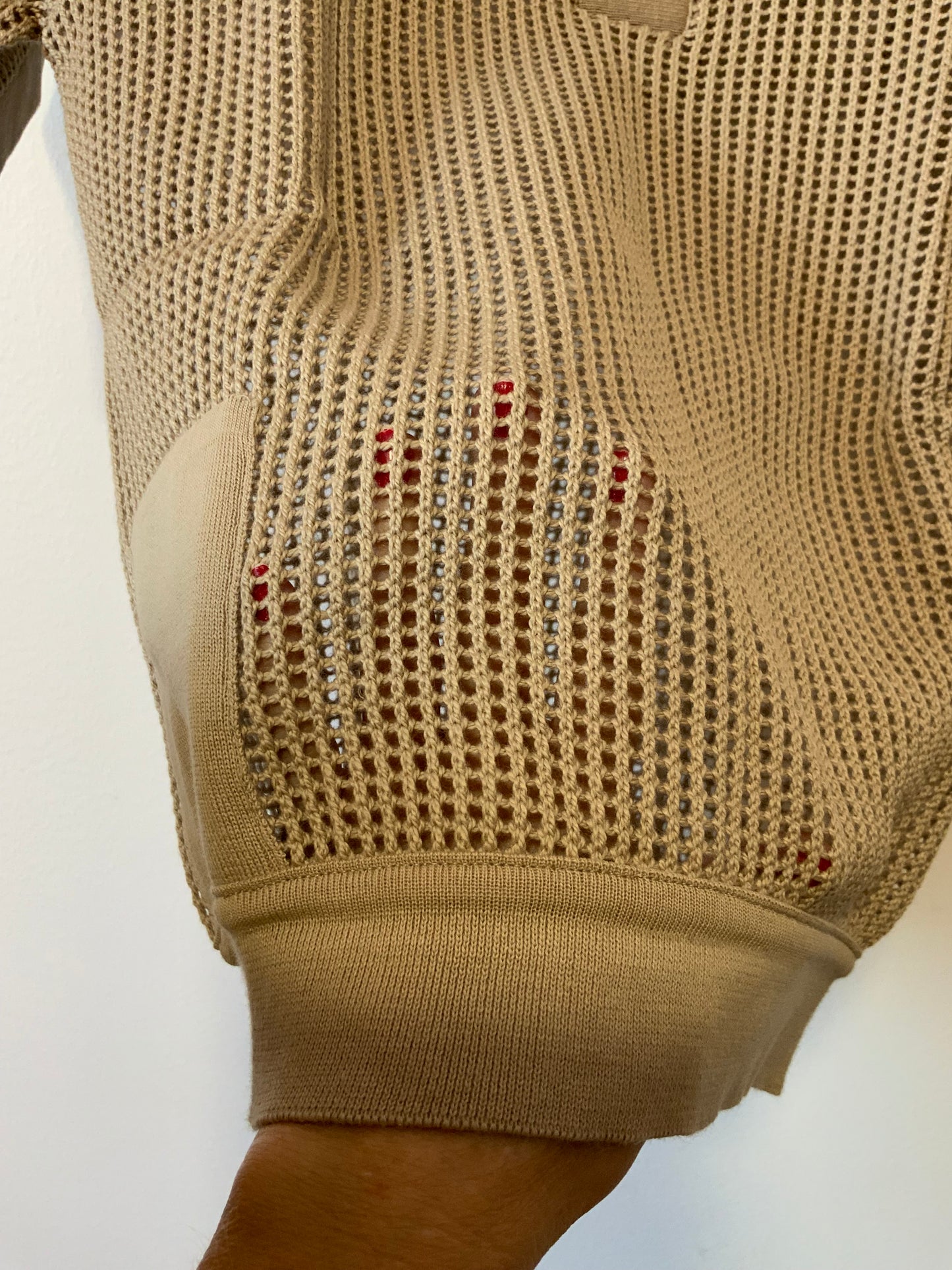 Superbe top polo coton Vintage ajouré Deadstock Neuf Eminence Stylé 1970