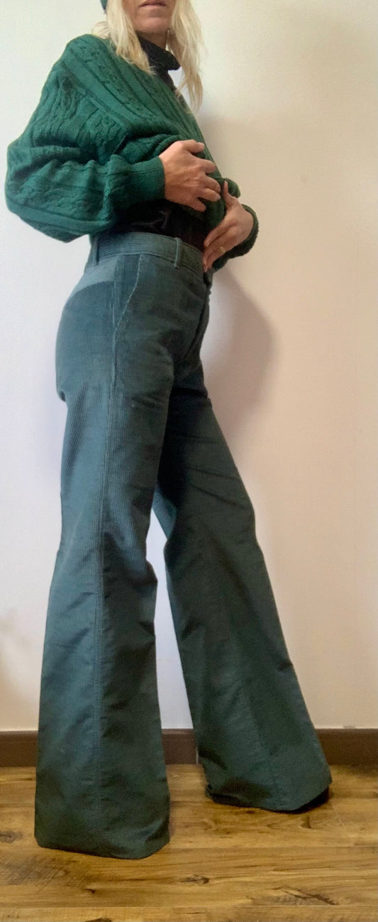 Pantalon Pattes d’éléphant Flare Velours côtelé Deadstock 1970