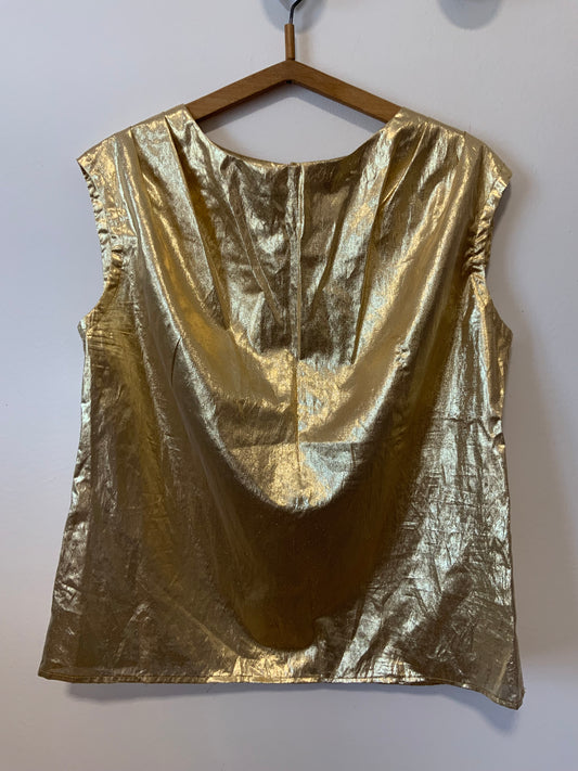 Top Lurex Doré Confectionné main Vintage 1980