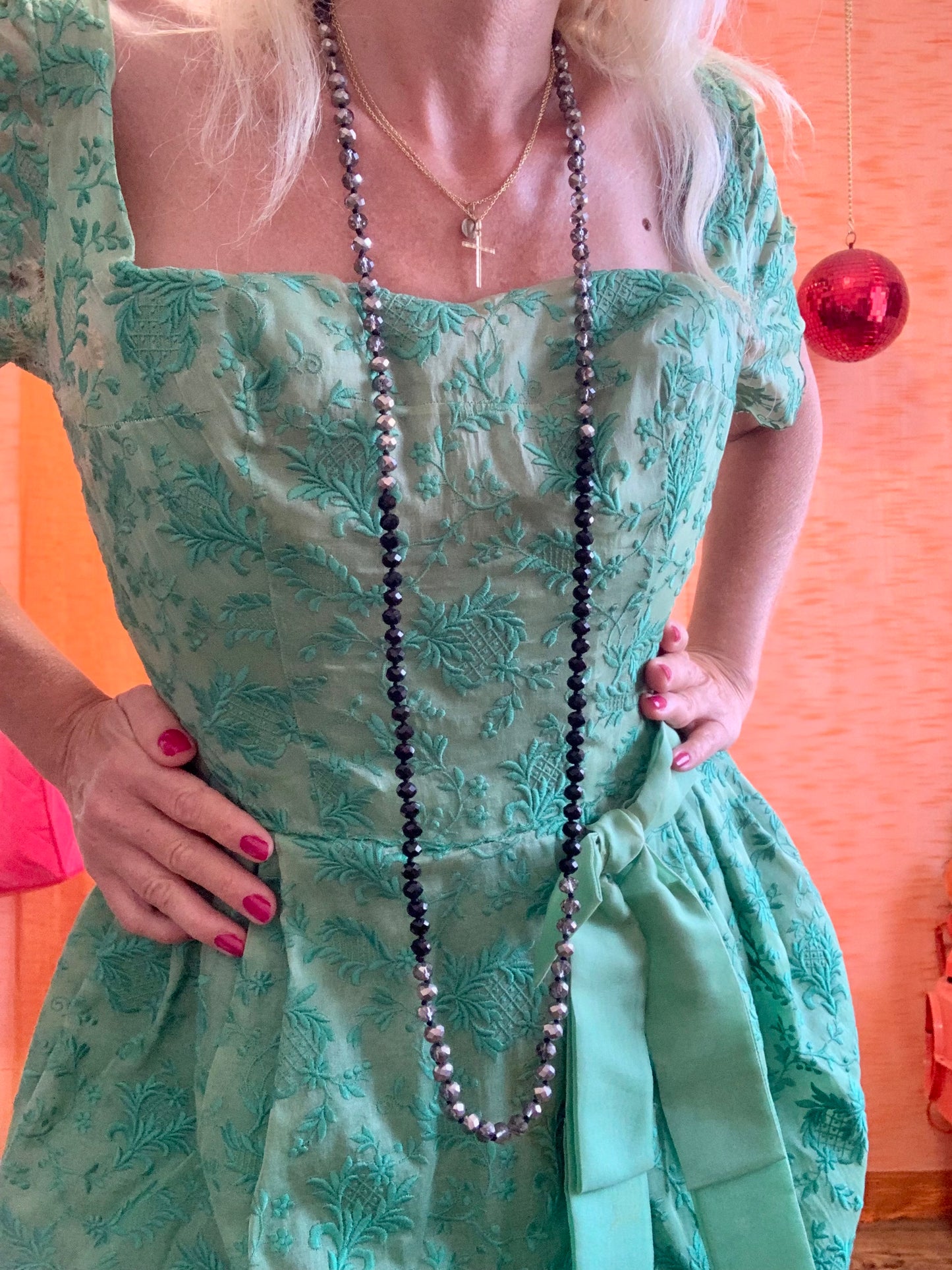 Robe Haute Couture Allemagne Schiesser Pièce de musée environ 1960 Fleurs