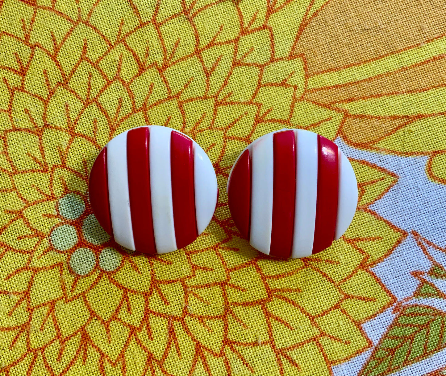 Boucles d’oreilles à rayures West Germany Fun Vintage 1980