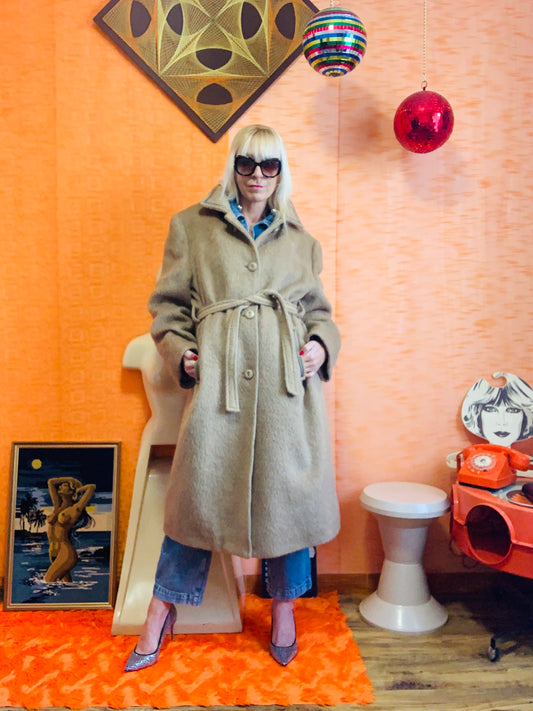 Sublime Manteau Trench en Laine de lama Haut de gamme Vintage Qualité Chic France