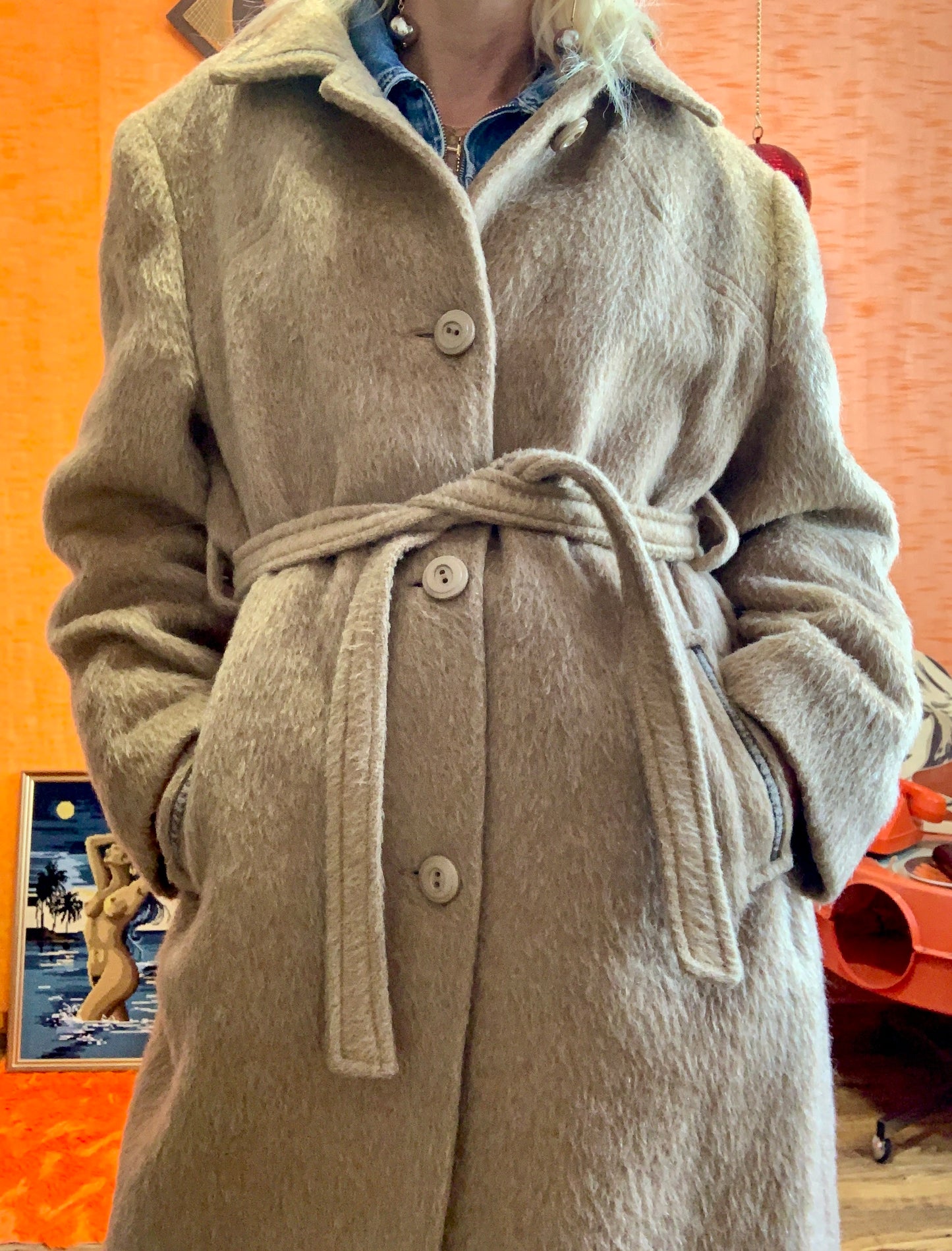 Sublime Manteau Trench en Laine de lama Haut de gamme Vintage Qualité Chic France