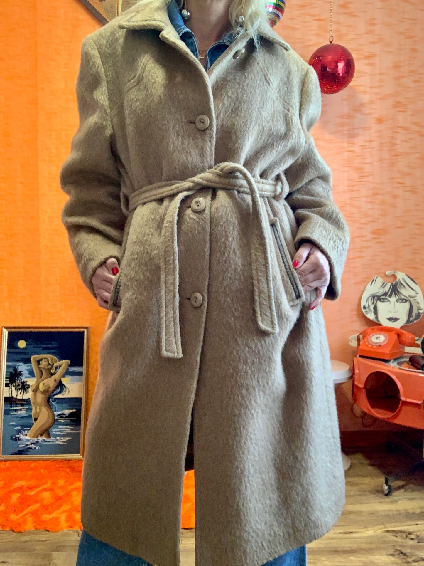 Sublime Manteau Trench en Laine de lama Haut de gamme Vintage Qualité Chic France
