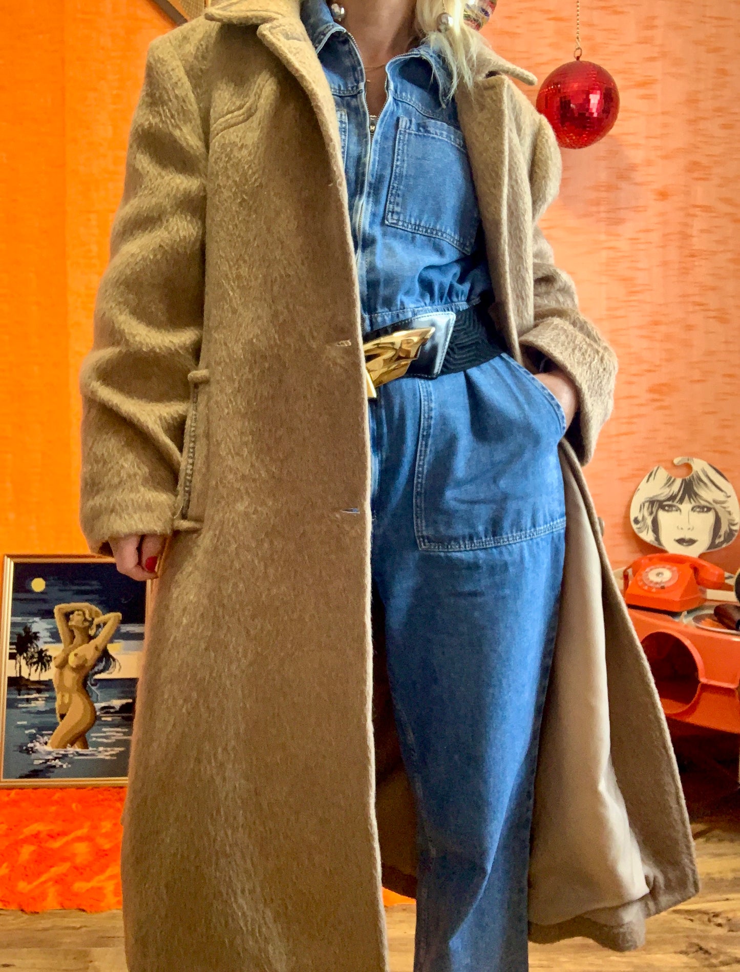 Sublime Manteau Trench en Laine de lama Haut de gamme Vintage Qualité Chic France