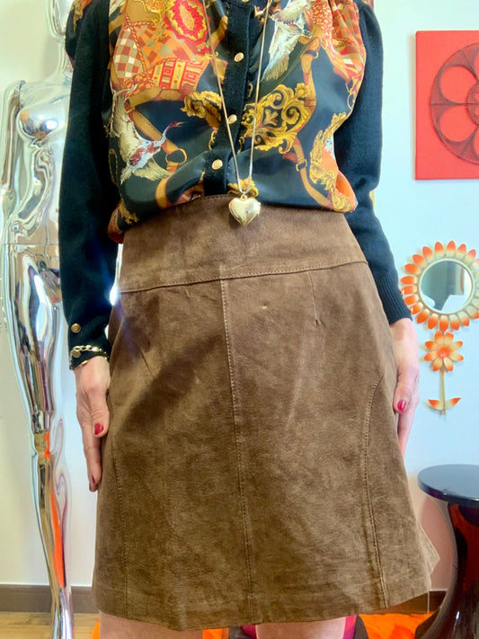 Jupe courte Daim Marron Vintage 1990
